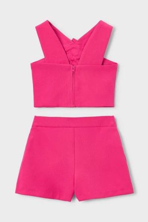 Mayoral Yazlık Kız Bluz Şort Set Kırmızı - Thumbnail