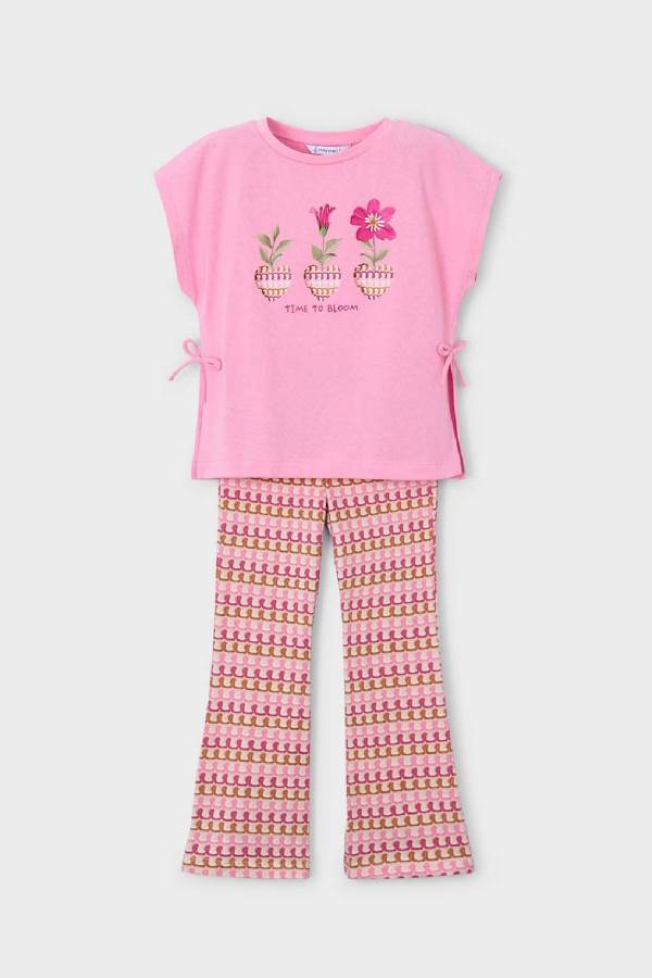 Mayoral Yazlık Kız Bluz Tayt 2'li Set Pembe