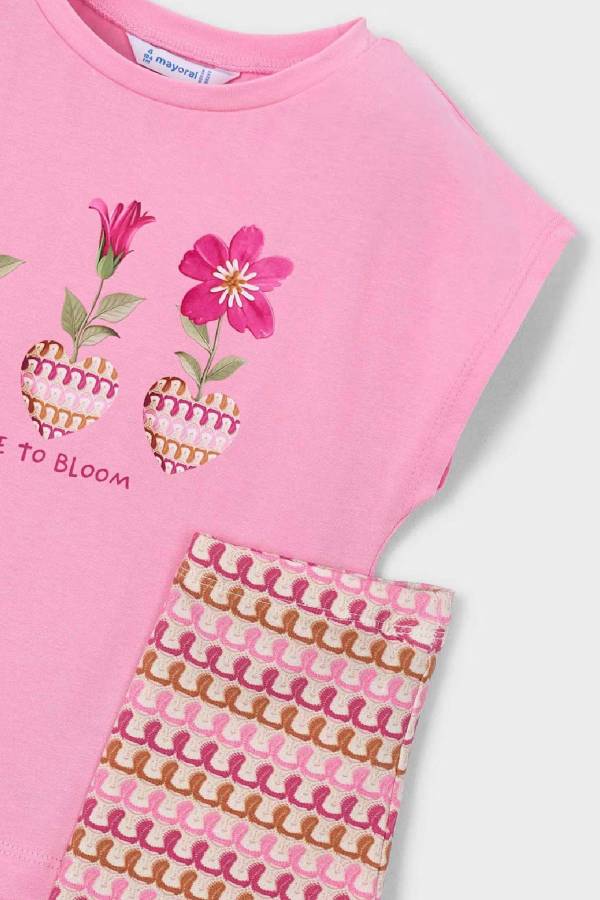 Mayoral Yazlık Kız Bluz Tayt 2'li Set Pembe