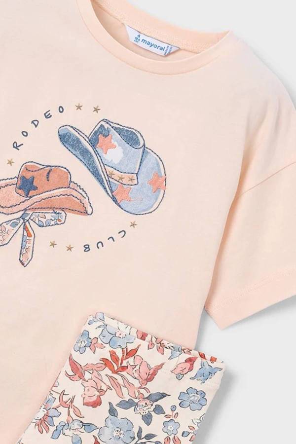 Mayoral Yazlık Kız Bluz Tayt 2'li Set Somon