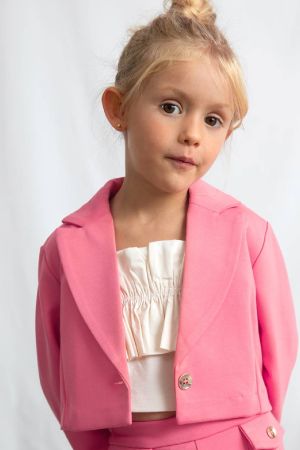 Mayoral Yazlık Kız Çocuk Blazer Ceket Pembe - Thumbnail