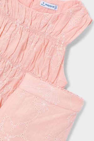 Mayoral Yazlık Kız Çocuk Keten Pantolon Crop Takım - Thumbnail