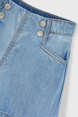 Mayoral Yazlık Kız Denim Şort Mavi - Thumbnail