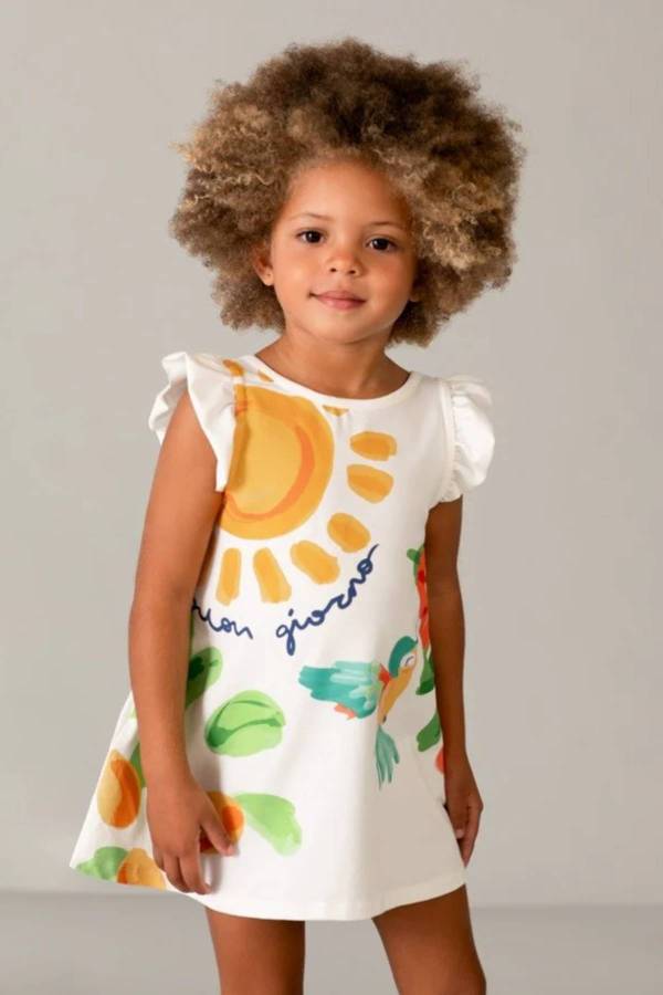 Mayoral Yazlık Kız Elbise Ekru