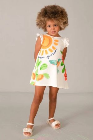 Mayoral Yazlık Kız Elbise Ekru - Thumbnail