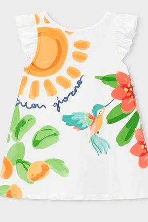 Mayoral Yazlık Kız Elbise Ekru - Thumbnail