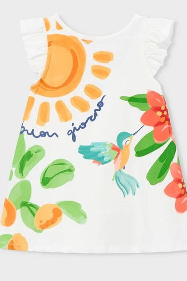 Mayoral Yazlık Kız Elbise Ekru