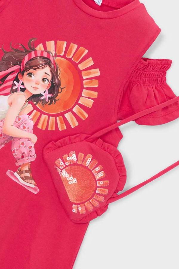 Mayoral Yazlık Kız Elbise ve Çanta Set Pembe