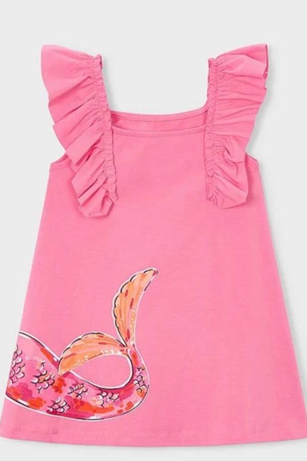 Mayoral Yazlık Kız Figürlü Elbise Pembe