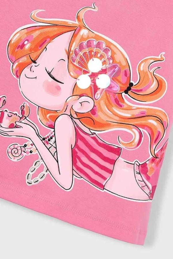 Mayoral Yazlık Kız Figürlü Elbise Pembe