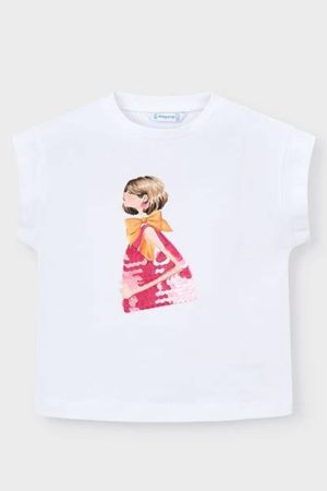 Mayoral Yazlık Kız Kısa Kol Figürlü T-shirt - Thumbnail