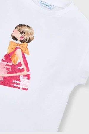 Mayoral Yazlık Kız Kısa Kol Figürlü T-shirt - Thumbnail