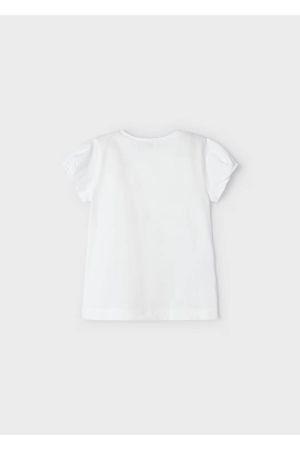 Mayoral Yazlık Kız Kısa Kol T-shirt Beyaz - Thumbnail