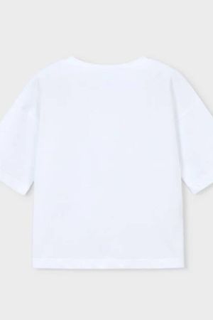 Mayoral Yazlık Kız Kısa Kol T-shirt Ekru - Thumbnail
