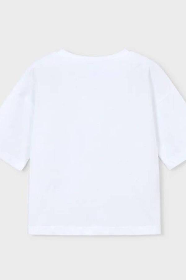Mayoral Yazlık Kız Kısa Kol T-shirt Ekru