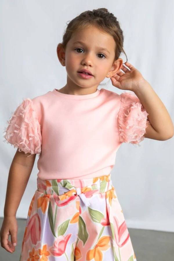 Mayoral Yazlık Kız Kısa Kol T-shirt Pembe