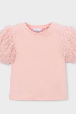 Mayoral Yazlık Kız Kısa Kol T-shirt Pembe - Thumbnail
