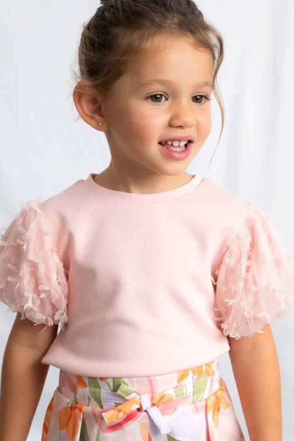 Mayoral Yazlık Kız Kısa Kol T-shirt Pembe