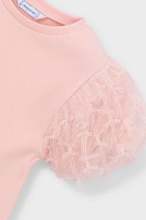 Mayoral Yazlık Kız Kısa Kol T-shirt Pembe - Thumbnail