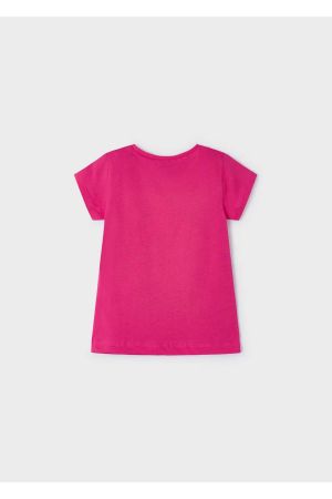 Mayoral Yazlık Kız Kısa Kol T-shirt Pembe - Thumbnail