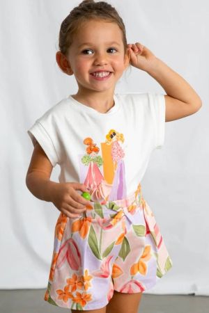 Mayoral - Mayoral Yazlık Kız Kısa Kol T-shirt Renkli