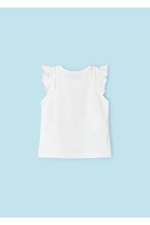 Mayoral Yazlık Kız Kolsuz T-shirt Beyaz - Thumbnail