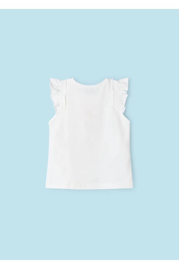 Mayoral Yazlık Kız Kolsuz T-shirt Beyaz