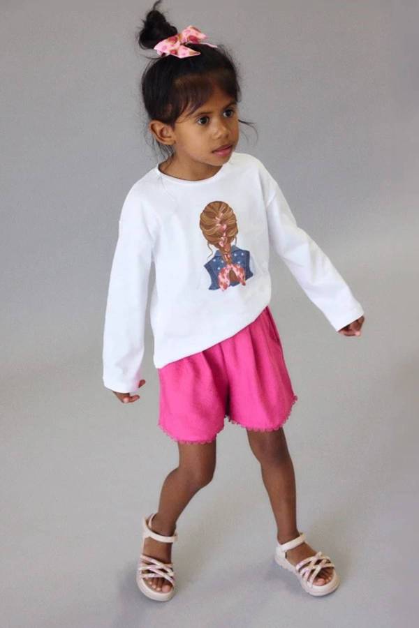 Mayoral Yazlık Kız Uzun Kol T-shirt Ekru