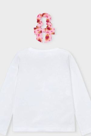 Mayoral Yazlık Kız Uzun Kol T-shirt Ekru - Thumbnail