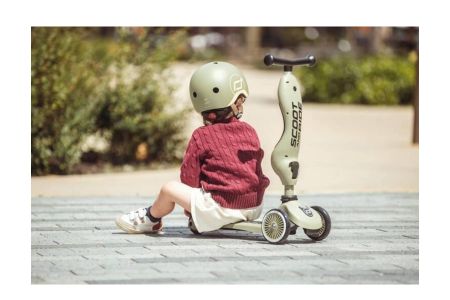 Scoot and Ride Highwaykick 1 Oturaklı Çocuk Scooter Olive - Thumbnail