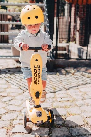 Scoot and Ride Highwaykick 1 Oturaklı Çocuk Scooter Sarı - Thumbnail