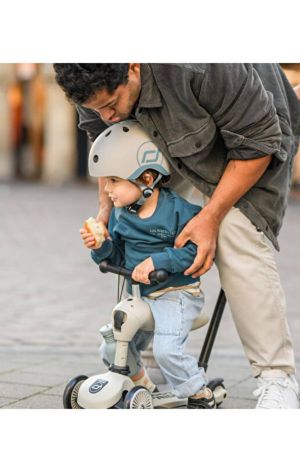 Scoot And Ride Push and Go Ash Açık Gri Ebeveyn Kontrollü Çocuk Scooter - Thumbnail