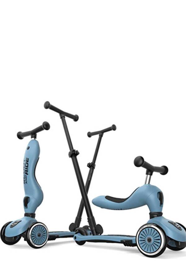 Scoot And Ride Push and Go Steel Petrol Mavisi Ebeveyn Kontrollü Çocuk Scooter