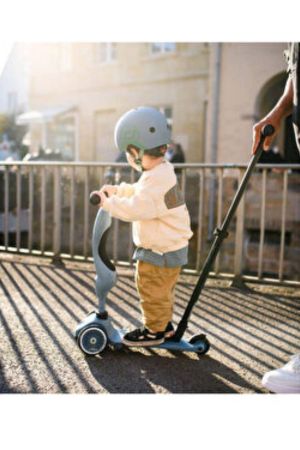 Scoot And Ride Push and Go Steel Petrol Mavisi Ebeveyn Kontrollü Çocuk Scooter - Thumbnail