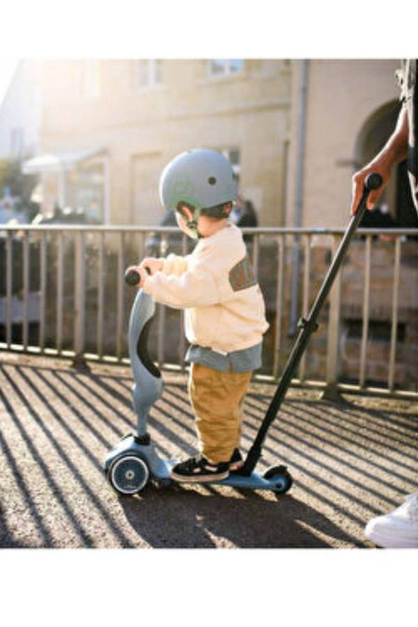 Scoot And Ride Push and Go Steel Petrol Mavisi Ebeveyn Kontrollü Çocuk Scooter
