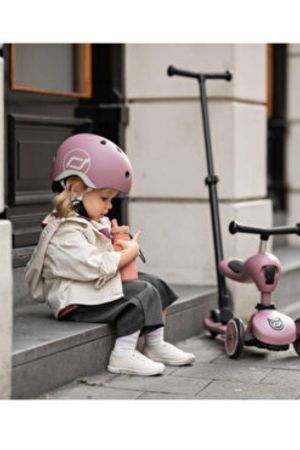 Scoot And Ride Push and Go Wildberry Koyu Pembe Ebeveyn Kontrollü Çocuk Scooter - Thumbnail
