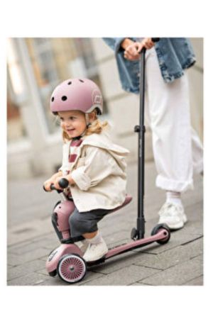 Scoot And Ride Push and Go Wildberry Koyu Pembe Ebeveyn Kontrollü Çocuk Scooter - Thumbnail