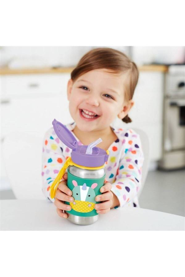 Skip Hop Zoo Paslanmaz Çelik Pipetli Suluk Unicorn