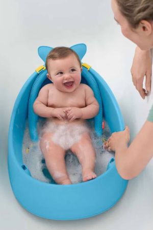 Skiphop 3'ü Bir Arada Akıllı Bebek Küveti Mavi - Thumbnail