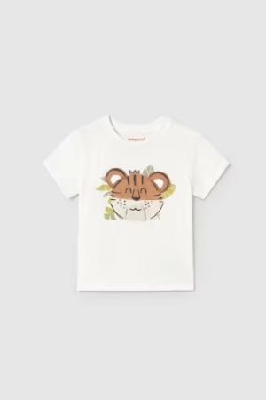 Yazlık Erkek Bebek Kaplan Baskılı T-shirt - Thumbnail