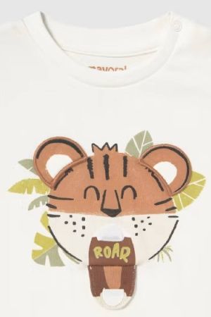 Yazlık Erkek Bebek Kaplan Baskılı T-shirt - Thumbnail