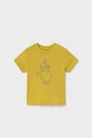 Yazlık Erkek Bebek Kısa Kol T-shirt Sarı - Thumbnail