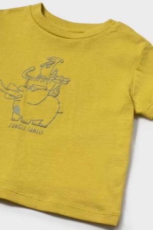 Yazlık Erkek Bebek Kısa Kol T-shirt Sarı - Thumbnail