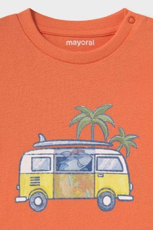 Yazlık Erkek Bebek Minibüs Baskılı T-shirt - Thumbnail