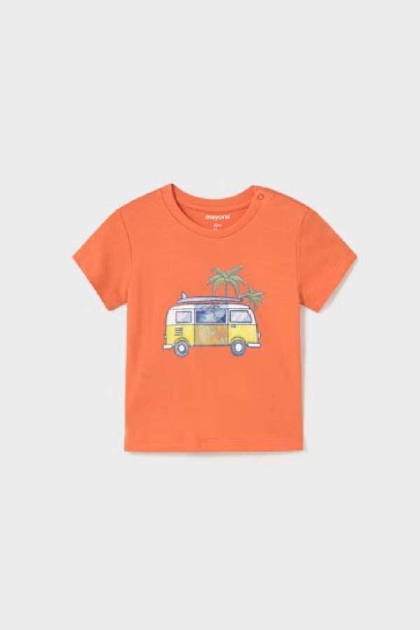 Yazlık Erkek Bebek Minibüs Baskılı T-shirt