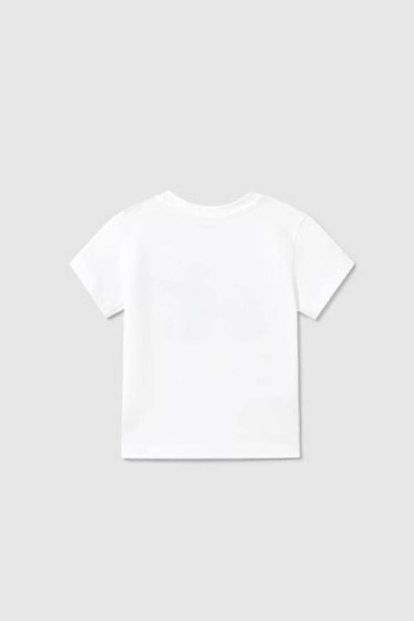 Yazlık Erkek Bebek Minibüs Baskılı T-shirt Beyaz