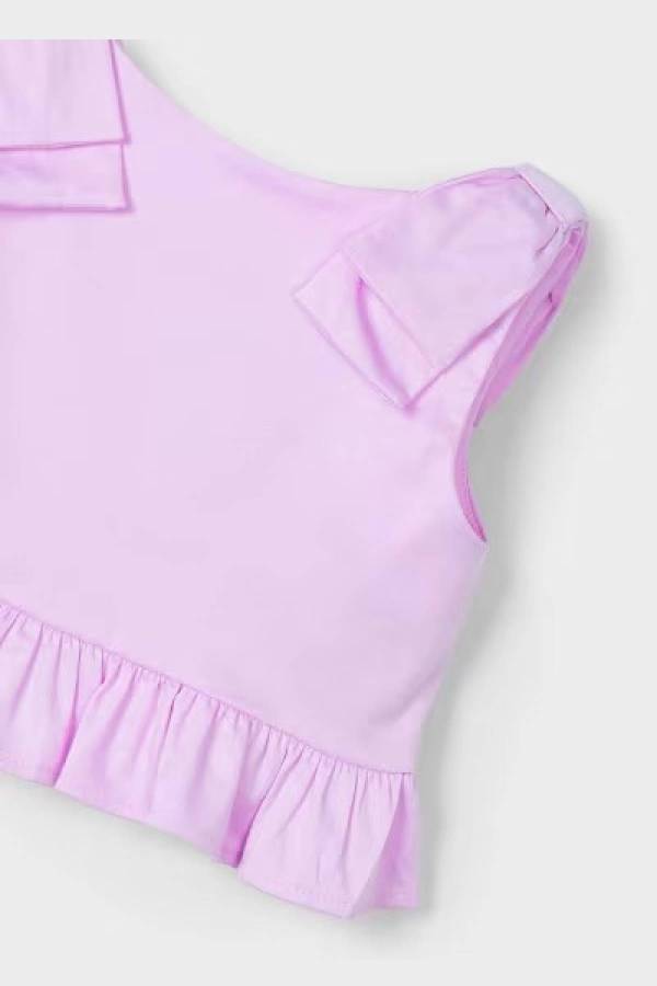 Yazlık Fiyonk Detaylı Pembe Crop