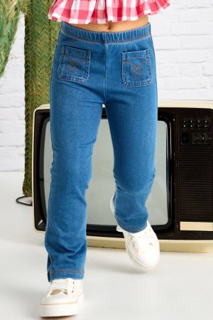 Yazlık Kız Denim Tayt - Thumbnail
