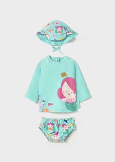 Yazlık Kız T-shrit Mayo 3'lü Set