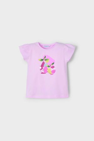Yazlık Kız T-shrit Pembe - Thumbnail